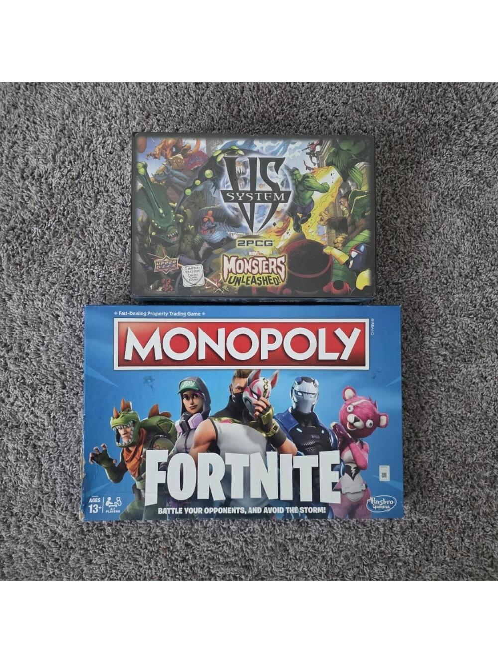 Upper Deck VS System 2PCG Marvel Monsters Unleashed! + Free Fortnite Monopoly